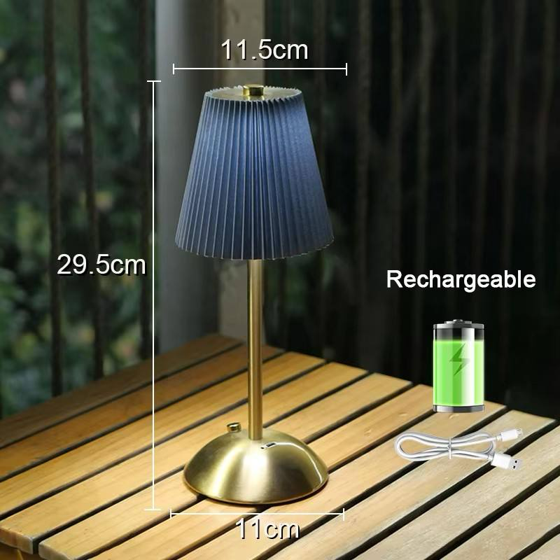 Blue rechargeable pleated lamp dimensions