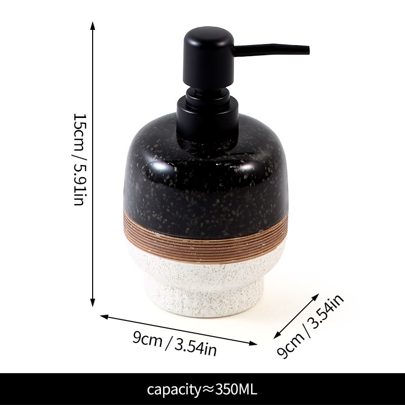 Ceramic soap dispenser 15 cm tall 9 cm wide 350 ml