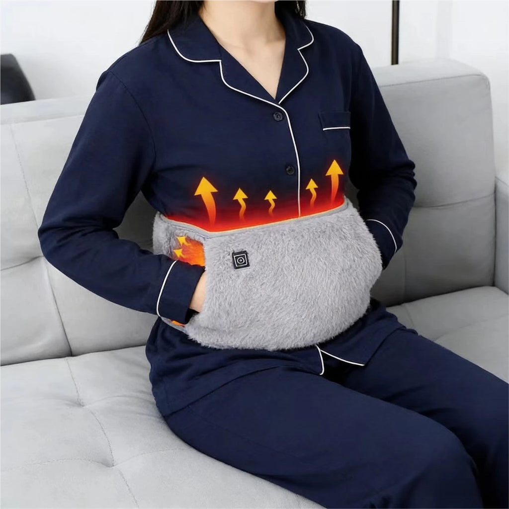 Portable rechargeable waist warmer used while sitting at home