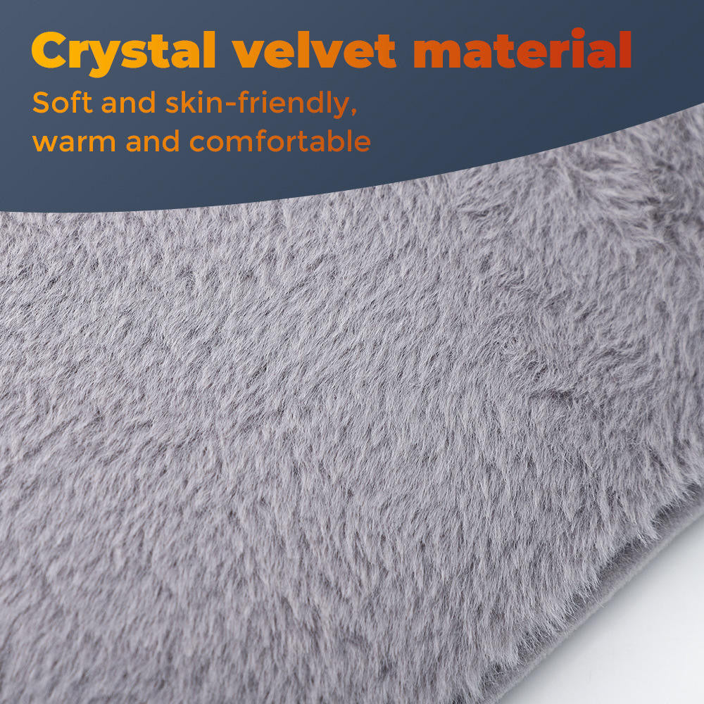Soft grey fabric texture of portable rechargeable warmer